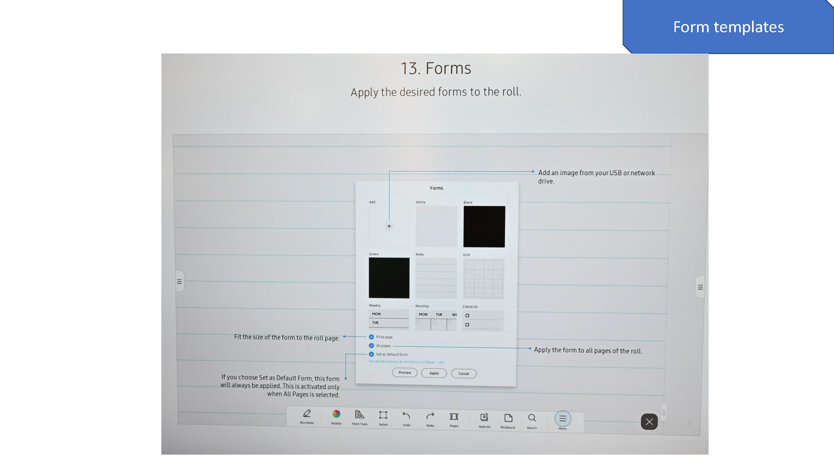 Form Templates Interface